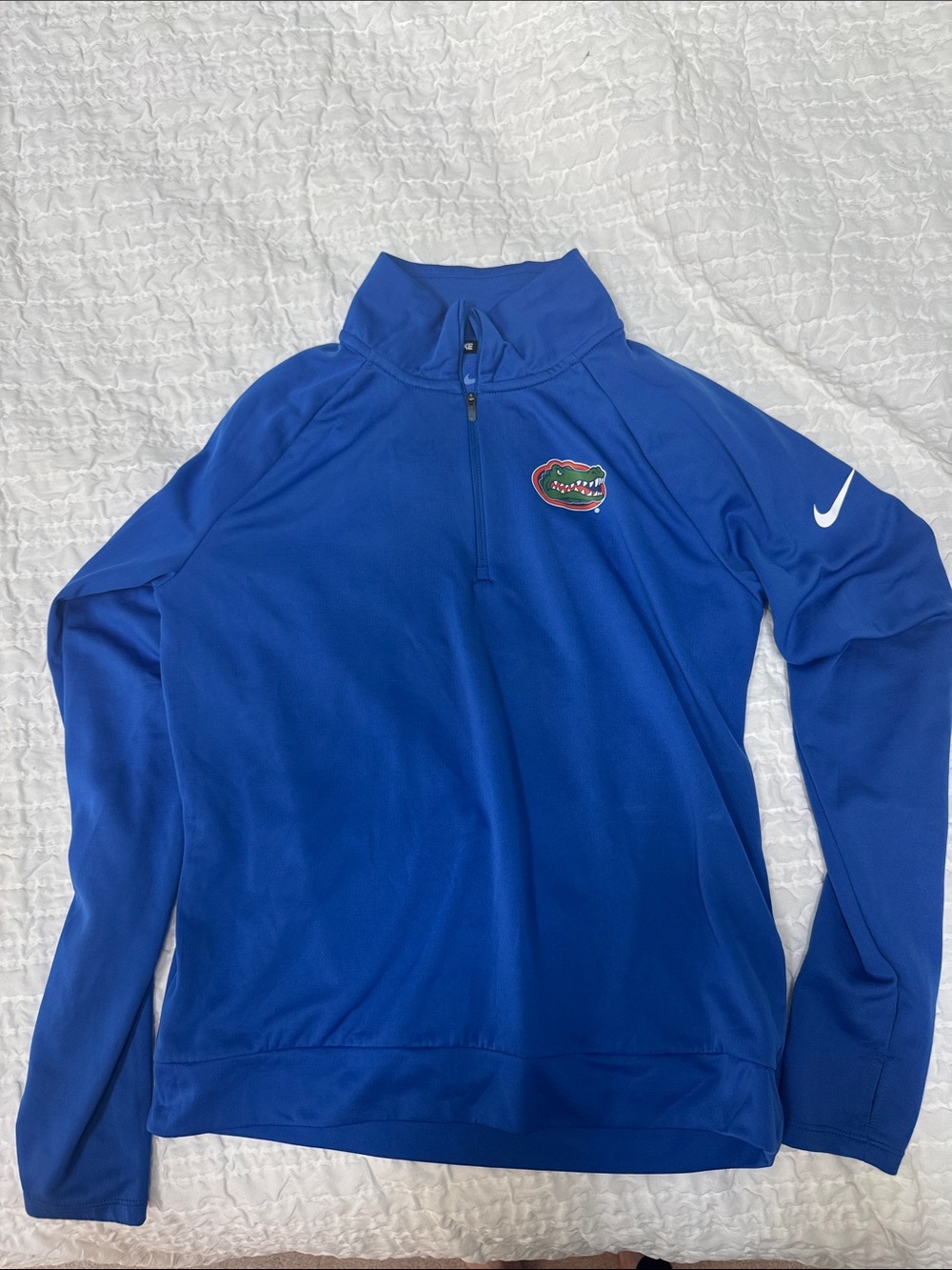 University of Florida. Nike Royal Blue Quarter-Zip Pullover with Gators Patch